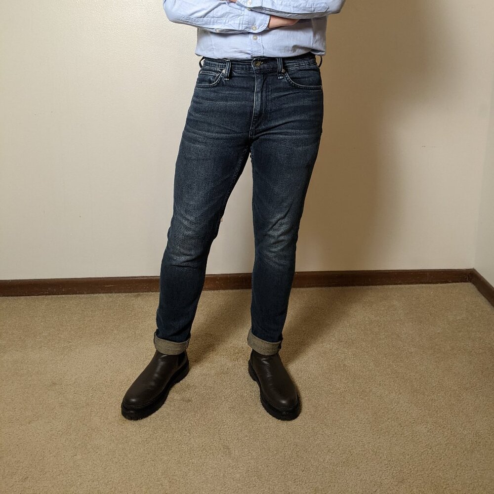 Medium Blue Mildly Distressed Denim